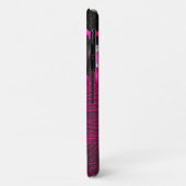 シックなホットピンクブラックグリッタードリップモノグラム Case-Mate iPhoneケース (裏面/左)