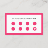 シックなホットピンクホワイトソーシャルメディア&ロイヤリティ 名刺 (裏面)