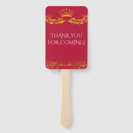 シックなホットピンクレッドキンセアニェラパーティーありがとう ハンドファン (裏面)