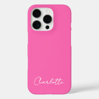 シックなホットピンク名前をカスタムするスクリプト iPhone 16 PROケース