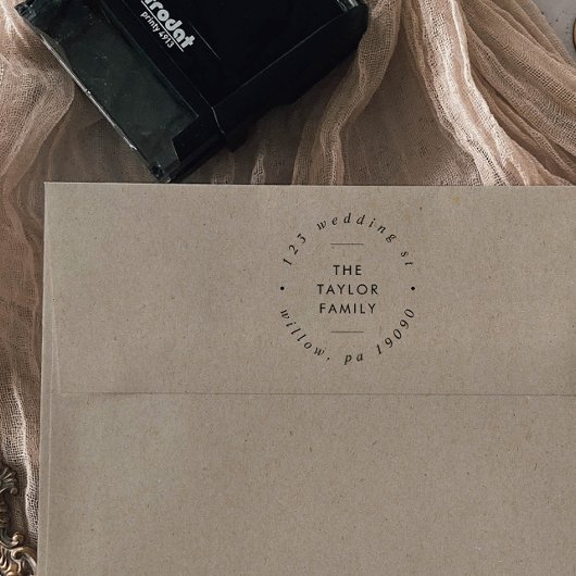 シックなホリデーカードの循環アドレス セルフインキングスタンプ