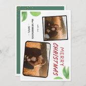 シックなホリーベリーメリークリスマス2フォトカード シーズンカード (正面/裏面)