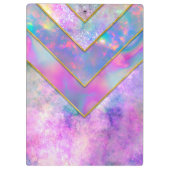 シックなホログラフィガーリーックスタイリッシュピンク クリップボード (裏面)