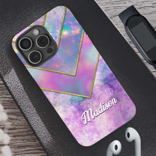 シックなホログラフィガーリーックスタイリッシュピンク iPhone 16 PROケース