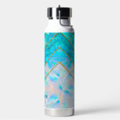 シックなホログラフィガーリーックスタイリッシュブルー ウォーターボトル (左面)