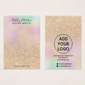 シックなホログラフィグラデーションックグリッターのヘアクリップディスプレイ (正面&裏面)