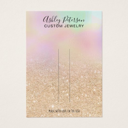 シックなホログラフィグラデーションックグリッターのヘアクリップディスプレイ (正面)