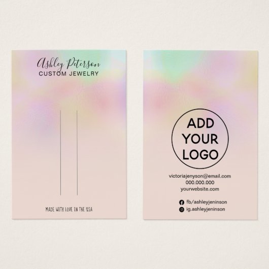 シックなホログラフィグラデーションックジュエリーのヘアクリップディスプレイ (正面&裏面)