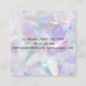 シックなホログラフィックシルバーグリッターがあなたのロゴを乾かす スクエア名刺 (裏面)