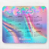 シックなホログラフィックドリッピンググリッターモノグラム マウスパッド (正面)