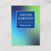 シックなホログラフィックブルーグリーンターコイズ垂直 名刺 (正面)