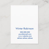 シックなホログラフィックブルーグリーンターコイズ垂直 名刺 (裏面)