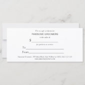 シックなホログラフィックポープリントドッグギフトカード (裏面)