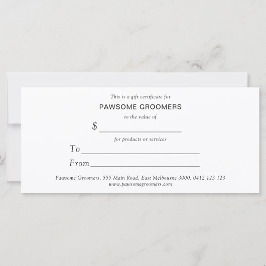 シックなホログラフィックポープリントドッグギフトカード (裏面)