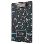 シックなホログラフィックポープリントパターン クリップボード (左)