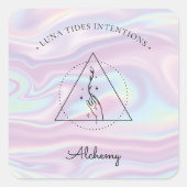 シックなホログラフィックマジカル意図キャンドルラベル スクエアシール (正面)