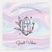 シックなホログラフィックマジカル意図キャンドルラベル スクエアシール (正面)