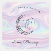 シックなホログラフィックマジカル意図キャンドルラベル スクエアシール (正面)