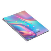 シックなホログラフィックユニコーン星モノグラム ノートブック (右側)
