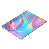 シックなホログラフィックユニコーン星モノグラム ノートブック (左側)