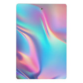 シックなホログラフィックユニコーン滴下グリッターモノグラム ミニクリップボード (裏面)