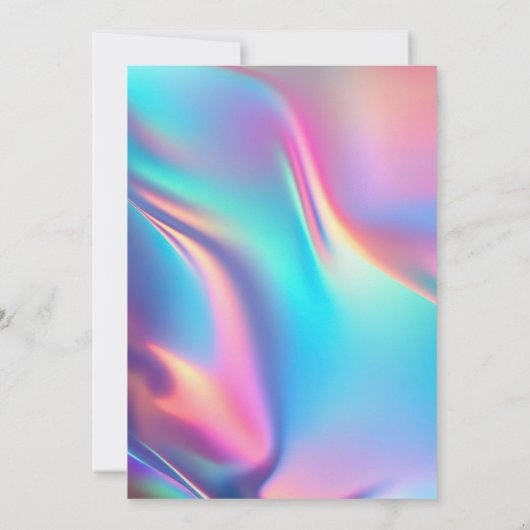 シックなホログラフィックユニコーン滴下グリッターモノグラム 招待状 (裏面)