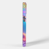 シックなホログラフィックユニコーン滴下グリッターモノグラム Case-Mate iPhoneケース (裏面 / 右)