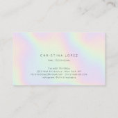 シックなホログラフィックレインボーユニコーン爪、 ネイルスクリプト 名刺 (裏面)