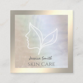 シックなホロフエレガントィガール顔離れ スクエア名刺