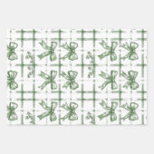シックなホワイトとセージ聖パトリックの弓セット3 ラッピングペーパーシート (正面)