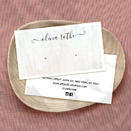 シックなホワイトウッドイヤリングディスプレイ コーリングカード