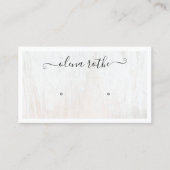 シックなホワイトウッドイヤリングディスプレイ コーリングカード (正面)