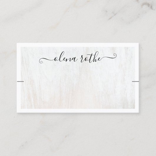 シックなホワイトウッドネックレスブレスレットディスプレイ コーリングカード (正面)