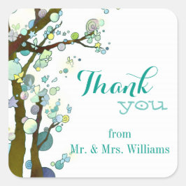 シックなホワイトカントリーウェディングありがとう スクエアシール