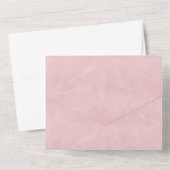 シックなホワイトキャノピーピンクの水色のフローラ結婚ズ オールインワン招待状 (裏面)