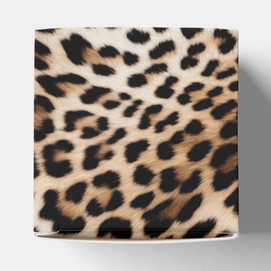 シックなホワイトクリームヒョウ柄 フェイバーボックス (上部)