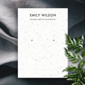 シックなホワイトグレーテラゾスタッドイヤリングディスプレイカード 名刺