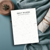 シックなホワイトグレーテラゾネックレスブレスレットディスプレイ 名刺