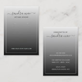 シックなホワイトグレーブラックグラデーションジュエリーディスプレイカード 名刺 (正面/裏面)