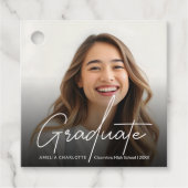 シックなホワイトスクリプトの大学院写真 フェイバータグ (正面)