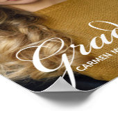 シックなホワイトスクリプトオーバーレイ大学院写真パーティー ポスター (角)