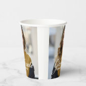 シックなホワイトスクリプトオーバーレイ大学院写真パーティー 紙コップ (右)