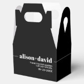 シックなホワイトタイポグラフィブラック結婚ミニマリスト フェイバーボックス (オープン)