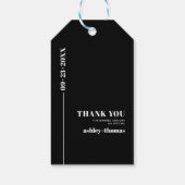 シックなホワイトタイポグラフィミニマリストサンキュー結婚ズ ギフトタグ (裏面)