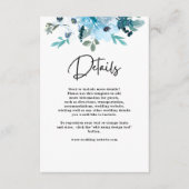 シックなホワイトダスティブルー結婚フローラ詳細 エンクロージャーカード (正面)