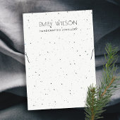 シックなホワイトテラッツォのテクスチャーネックレスディスプレイロゴ 名刺