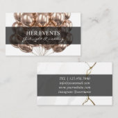 シックなホワイトデザインカード(イベント・マネージャ) 名刺 (正面/裏面)