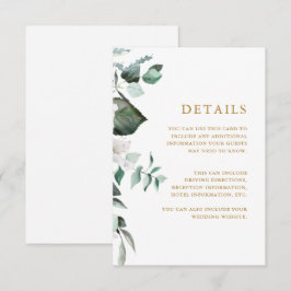 シックなホワイトフローラゲスト情報エンクロージャカード エンクロージャーカード