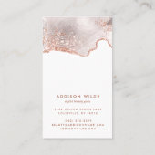 シックなホワイトマーブルゲートバラ金ゴールドイヤリングディスプレイ 名刺 (裏面)