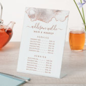 シックなホワイトマーブルゲートバラ金ゴールドサービス価格 台座サイン (インサイチュ)